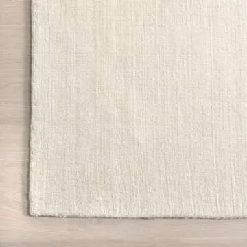 Rugs USA x Arvin Olano Arrel Speckled Wool-Blend Area Rug - 3x5 Accent Rug Contemporary Alabaster for Living Room Bedroom Dining Room Entryway