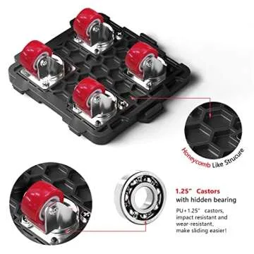 ONEON 4 Pack Furniture Movers with Wheels, 165 Lbs Capacity per Dolly, 360° Rotation Wheels Furniture Mover Dolly