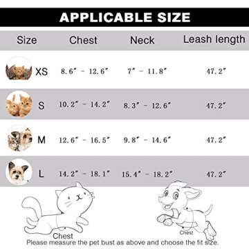 Cat Harness and Leash Escape Proof and Dog Harness Adjustable Soft Mesh Vest Harness for Walking with Reflective Strap for Pet Kitten Puppy Rabbit (Seayellow,M)