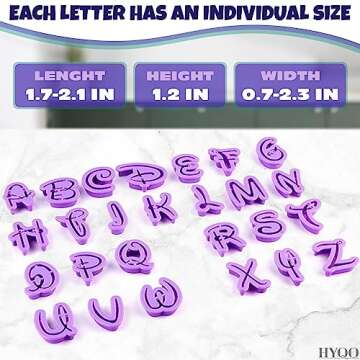 26 Alphabet Fondant Cutters - Fondant Embosser Stamp for Cursive Alphabet Letters for Cake Decoratin...