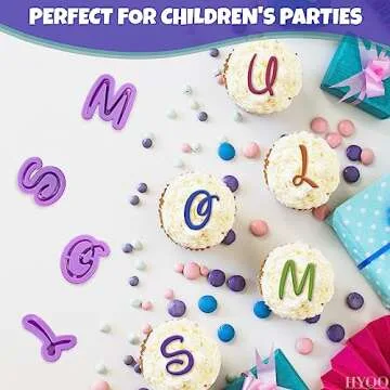 26 Alphabet Fondant Cutters - Fondant Embosser Stamp for Cursive Alphabet Letters for Cake Decorating Alphabet Cookie Cutters Fondant Stamps Fondant Letter Cutters - Alphabet Stamps Fondant Stamp