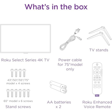 Roku Smart TV 75-Inch 4K HDR with Enhanced Voice Remote