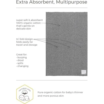 Burt's Bees Baby Organic Burp Cloths Extra Absorbent 5-Pack