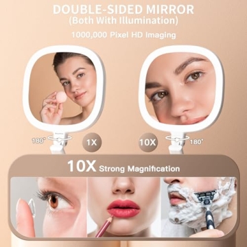 Beautifive 10X/1X Light Up Travel Makeup Mirror