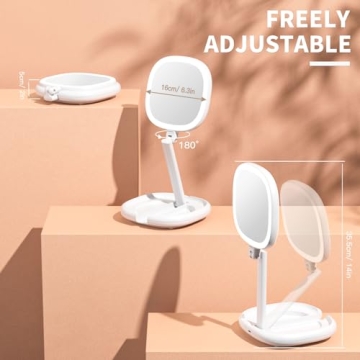 Beautifive 10X/1X Light Up Travel Makeup Mirror