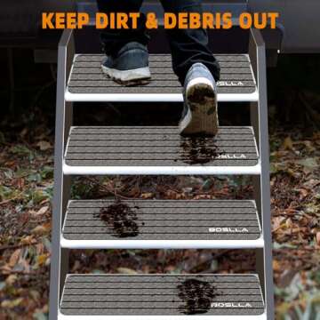 Boslla RV Step Covers - Durable Non-Slip Stair Rugs for Campers