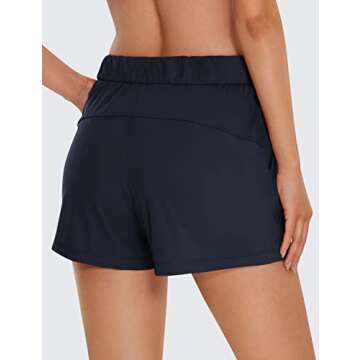 CRZ YOGA Stretch Shorts for Women Work Casual 2.5'' with Pockets for Athletic Workout Travel Hiking ...