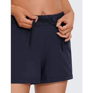 CRZ YOGA Stretch Shorts for Work & Workout with Pockets