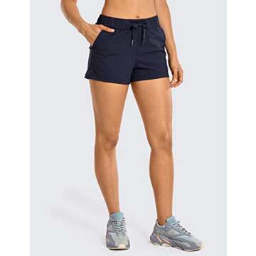 CRZ YOGA Stretch Shorts for Work & Workout with Pockets