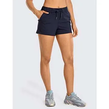 CRZ YOGA Stretch Shorts for Work & Workout with Pockets