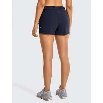 CRZ YOGA Stretch Shorts for Work & Workout with Pockets