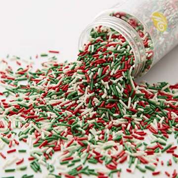 Wilton Holiday Sprinkles Jimmies Mix, 11.1 oz.,Assorted