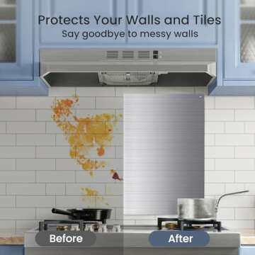 VIKIO HOME 24 x 30 Inch Stainless Steel Backsplash for Modern Kitchens