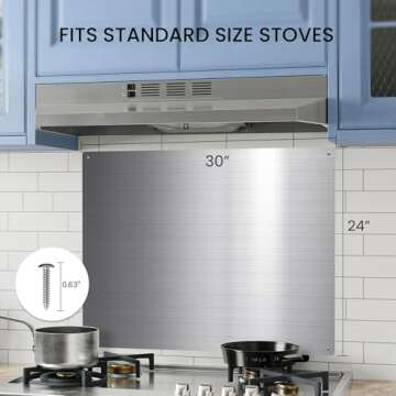 VIKIO HOME Stainless Steel Backsplash for Kitchen Upgrade