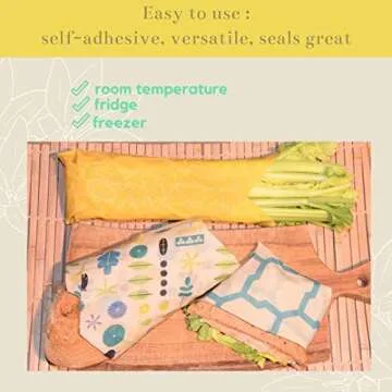 NaturOrganics Reusable Beeswax Food Wrap. 2 Large, 1 Medium Beeswax Paper, Eco Friendly, Zero Waste, Organic Bees Wax Food Storage, Wrappers Cling Sandwich, Alternative To Plastic, Sustainable Product