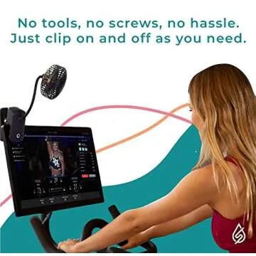 SELINA Rechargeable Clip-On Fan for Peloton Bike & Peloton Bike+, Portable USB Fan for Stroller, Deask & Treadmill - Versatile Exercise Fan with 3 Speed Levels for Continuous Power (Dark Navy)