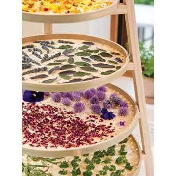 Gardener's Bamboo Herb Drying Rack - 4 Layers for Kitchen