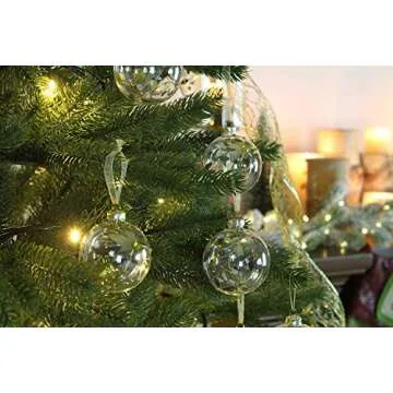 Rose Gold Floral Glass Tree Ornaments - Set of 12