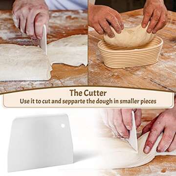 Bread Banneton Proofing Basket, Oval 11" Set of 2, Sourdough Bread Baking Supplies Starter Kit, Bread Making Tools, Bread Basket Gift Set, by Criss Elite