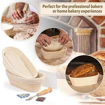 Bread Banneton Proofing Basket, Oval 11" Set of 2, Sourdough Bread Baking Supplies Starter Kit, Bread Making Tools, Bread Basket Gift Set, by Criss Elite