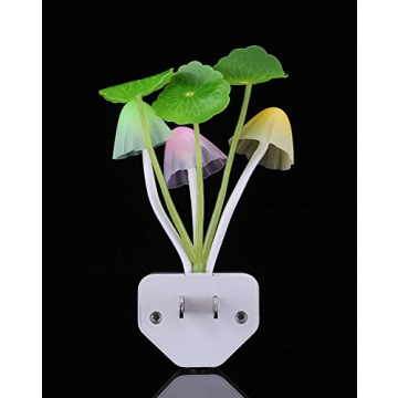 Rienar Sensor Led Night Light, Color Changing Plug-in LED Mushroom Dream Bed Lamp