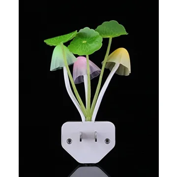 Rienar Sensor Led Night Light, Color Changing Plug-in LED Mushroom Dream Bed Lamp