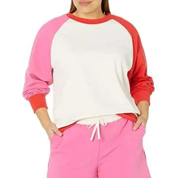 Cozy Dora Long Sleeve Slouchy Raglan in Flame Red
