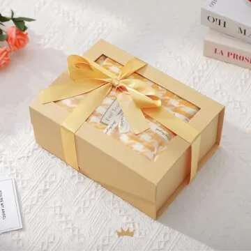 PACKQUEEN Kraft Gift Boxes with Windows for Elegant Gifting