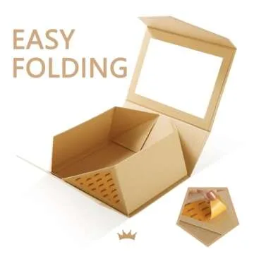 PACKQUEEN Kraft Gift Boxes with Windows for Elegant Gifting