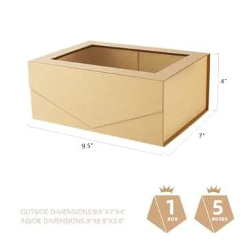 PACKQUEEN Kraft Gift Boxes with Windows for Elegant Gifting