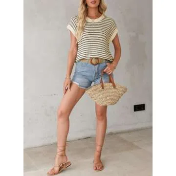 EVALESS Striped Vest - Lightweight Summer Fashion Top
