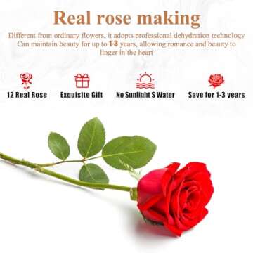 Mirgrmle Forever Flowers 12-Piece Heart Box Roses