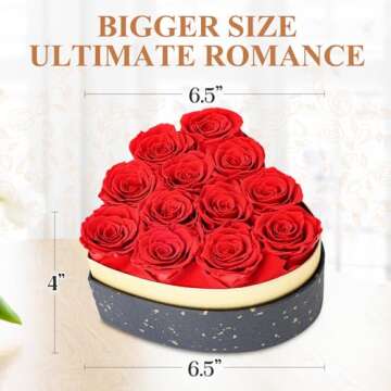 Mirgrmle Forever Flowers 12-Piece Heart Box Roses
