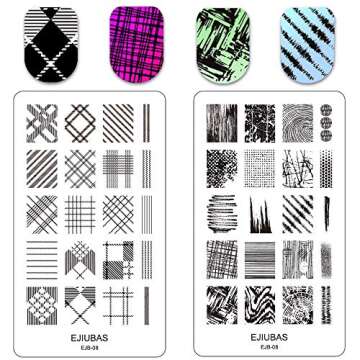 Nail Stamping Plate Nail Stamper - Ejiubas Nail Stamping Kit Nail Art Stamp 3 Pcs Nail Stamper Plates 1 Clear Nail Art Stamper DIY Nail Stamp Kit EJB-01 06 08