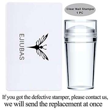 Nail Stamping Plate Nail Stamper - Ejiubas Nail Stamping Kit Nail Art Stamp 3 Pcs Nail Stamper Plates 1 Clear Nail Art Stamper DIY Nail Stamp Kit EJB-01 06 08