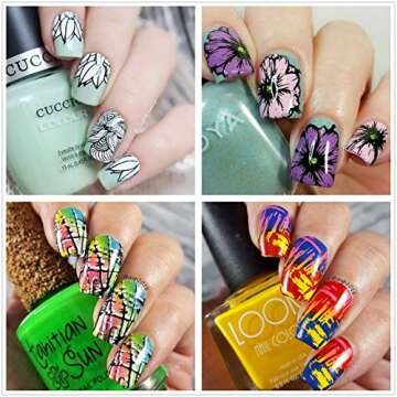 Nail Stamping Plate Nail Stamper - Ejiubas Nail Stamping Kit Nail Art Stamp 3 Pcs Nail Stamper Plates 1 Clear Nail Art Stamper DIY Nail Stamp Kit EJB-01 06 08