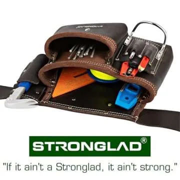 STRONGLAD Tool Belt - Carpenter Tool Belt - Electrician Tool Belt, Electrician Tool Pouch, Leather Tool Pouch, Utility Belt, Tool Belts for Men - Morrales de Construccion, Cinturon para Herramientas