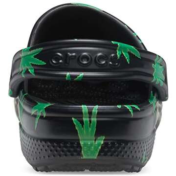 Crocs Unisex Classic Hemp Leaf Clogs, Half Baked and Weed Graphics, Black, Numeric_7 US Men