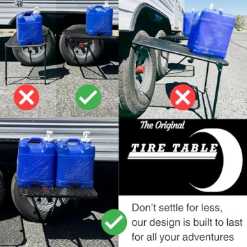 Versatile Tire-Mounted Camping Table for Outdoor Fun