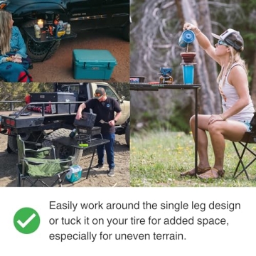 Versatile Tire-Mounted Camping Table for Outdoor Fun