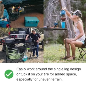 Versatile Tire-Mounted Camping Table for Outdoor Fun