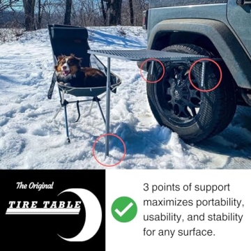Versatile Tire-Mounted Camping Table for Outdoor Fun