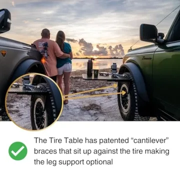 Versatile Tire-Mounted Camping Table for Outdoor Fun