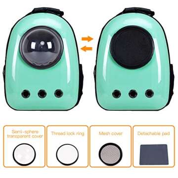 Giantex Astronaut Pet Cat Dog Puppy Carrier Travel Bag Space Capsule Backpack Breathable (Light Green)