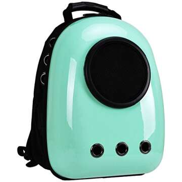 Giantex Astronaut Pet Cat Dog Puppy Carrier Travel Bag Space Capsule Backpack Breathable (Light Green)