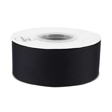 Humphrey's Craft 1-1/2 Inch Black Grosgrain Ribbon - 25 Yards Variety of Color and Size for Crafts DIY Gift Wrapping Making Hair Bows Decoration Wedding Scrapbooking.