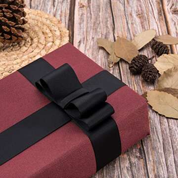 Humphrey's Craft 1-1/2 Inch Black Grosgrain Ribbon - 25 Yards Variety of Color and Size for Crafts DIY Gift Wrapping Making Hair Bows Decoration Wedding Scrapbooking.