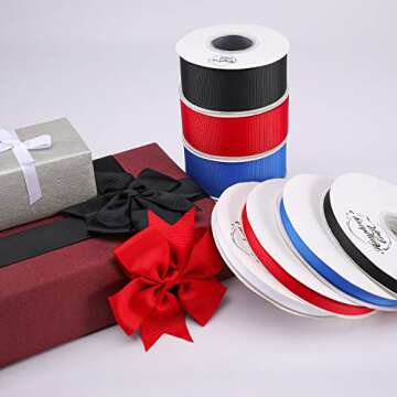 Humphrey's Craft 1-1/2 Inch Black Grosgrain Ribbon - 25 Yards Variety of Color and Size for Crafts DIY Gift Wrapping Making Hair Bows Decoration Wedding Scrapbooking.