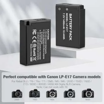 LP-E17 Battery Pack & Dual USB Charger for Canon Cameras