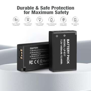 LP-E17 Battery Pack & Dual USB Charger for Canon Cameras